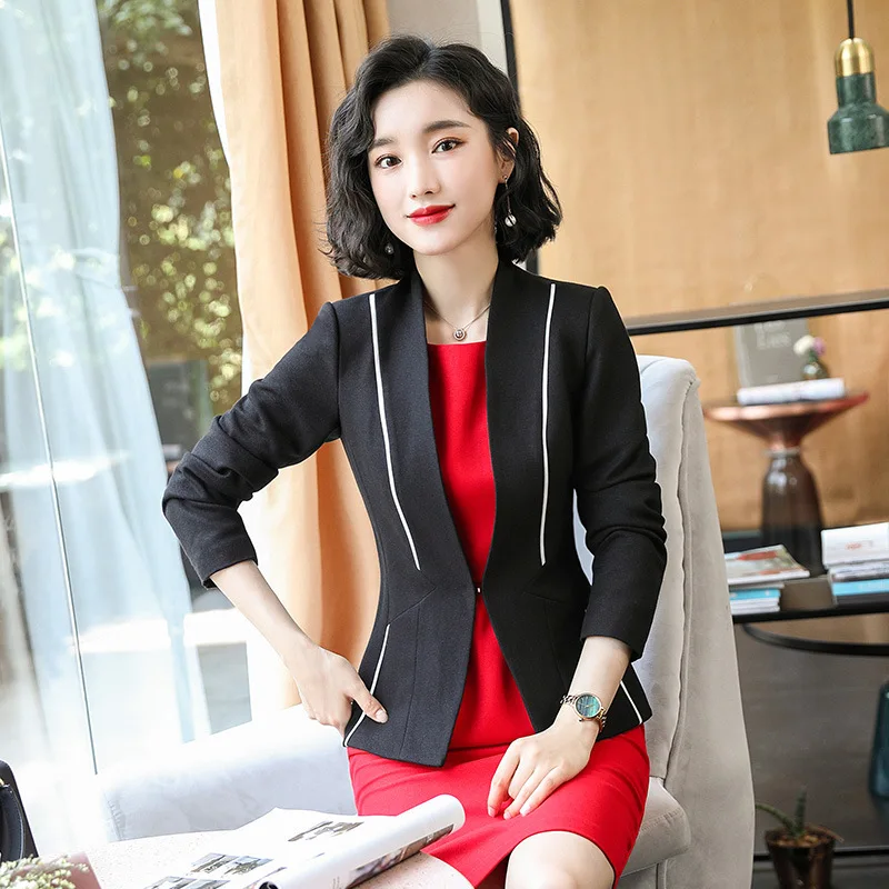 

High Quality Women's Long Sleeve Blazer, Formal, Elegant, Business, Office, Large Size, Suit Dress Two Pieces