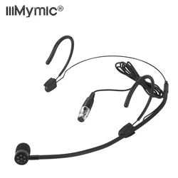 iiimymic Unidirectional Black Headset Microphone 3 Pin XLR TA3F Singing Headworn Mic For AKG Samson Wireless BodyPack System