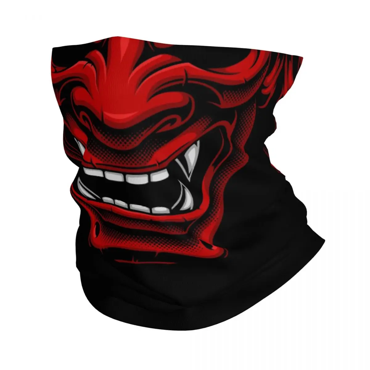 Japanese Samurai Oni Bandana Neck Cover Print Ninja Demon Balaclavas Wrap Scarf Multi-use Headwear Hiking Unisex Adult Washable