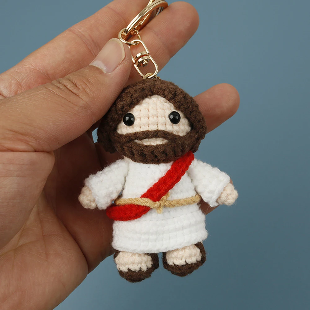 Kreativer Gestrickter Puppenanhänger Fertige Handgemachte Gehäkelte Puppe Schlüsselanhänger Geschenk für Freunde – Detail 1
