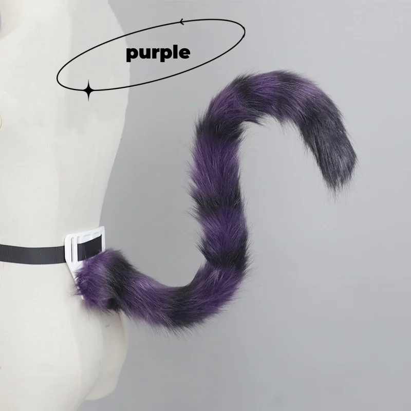 Novo peludo artesanal anime orelha de gato heandband pelúcia cauda de gato noite festa vestir-se simulação orelhas cosplay cauda pro acessórios