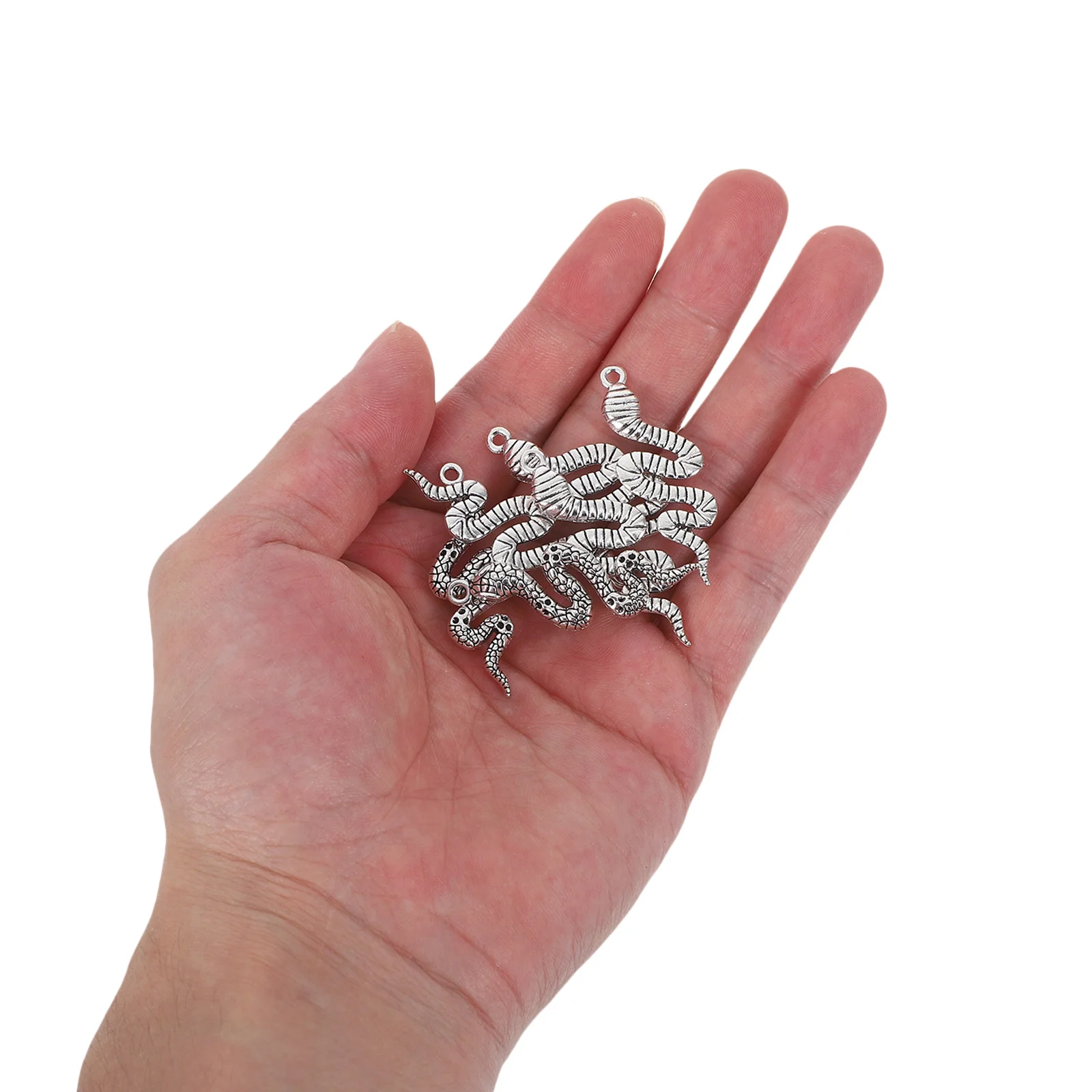 

30Pcs Vintage Snake Charms Pendant Zinc Alloy Snake Shape Jewelry Crafts Charms for DIY Earrings Bracelet Necklace Keychain
