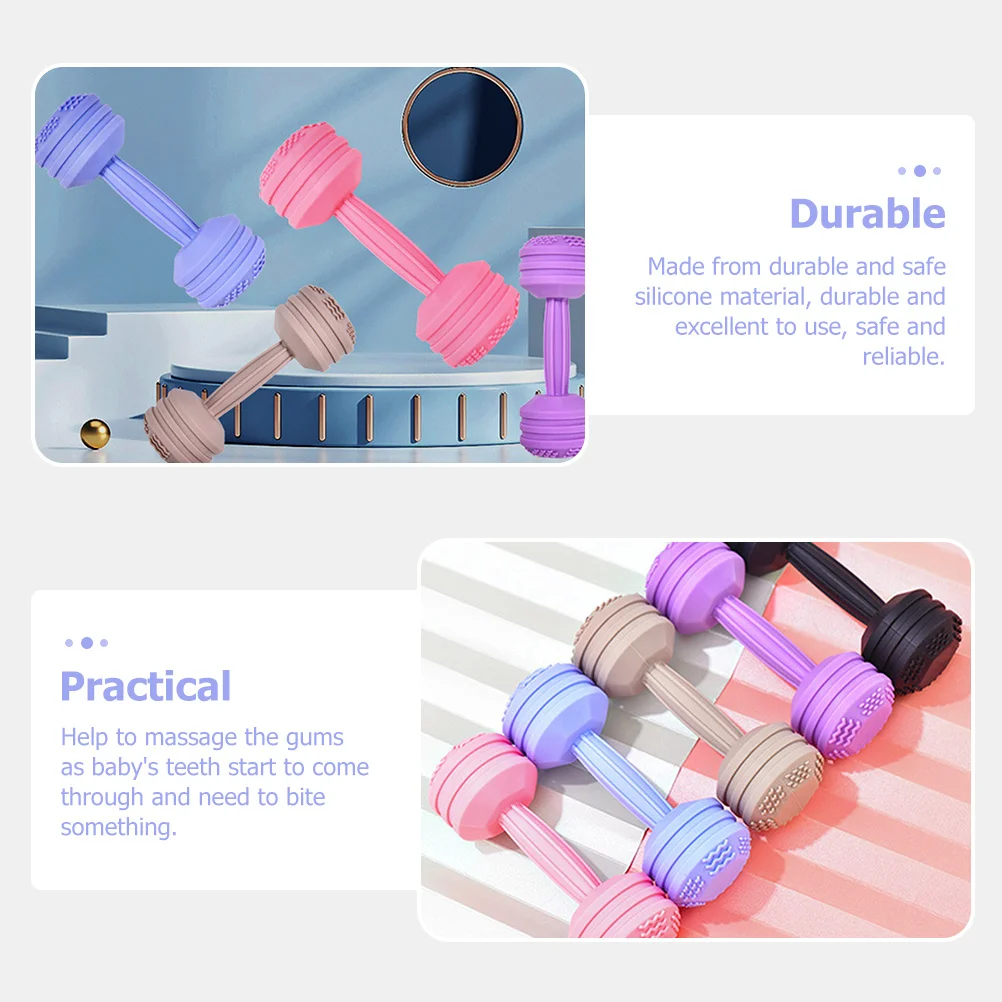 

Baby Teething Dumbbell Silicone Infant Soothing Gum Massager Calming Sensory Infant Gift Baby Teething