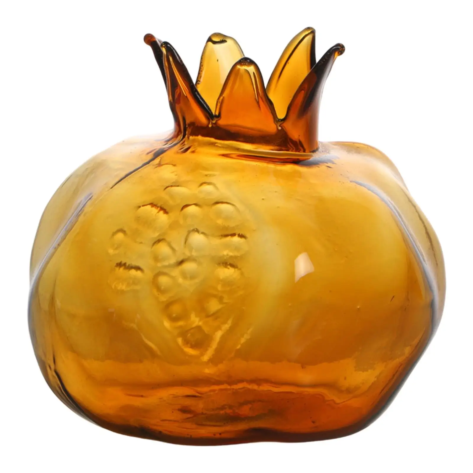 Glass Vase Pomegranate Shaped Flower Vase for Dinner Table Bookshelf Wedding