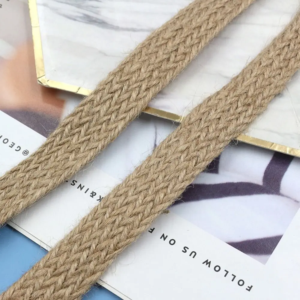 Vintage 10 Meter Burlap Ribbons Handicraft Weavin Lace Design Linen Burlap Ribbon Twine Jute Yarn Gift Warrping
