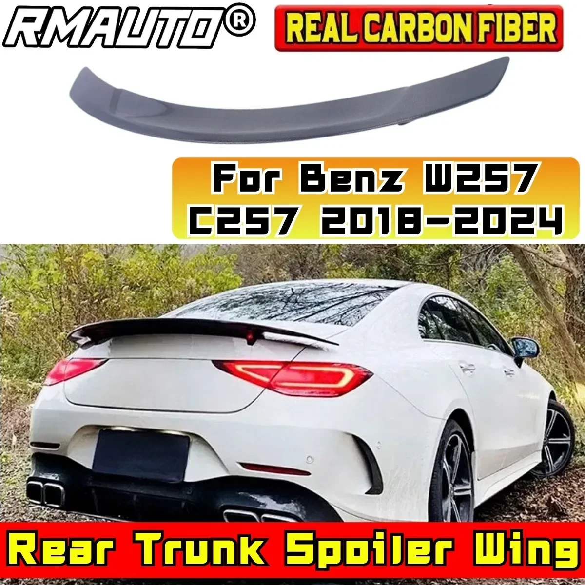 For Mercedes Benz W257 C257 CLS400 CLS550 AMG 2018-2024 Rear Spoiler Wing Exterior Part Car Rear Trunk Spoiler Car Accessories