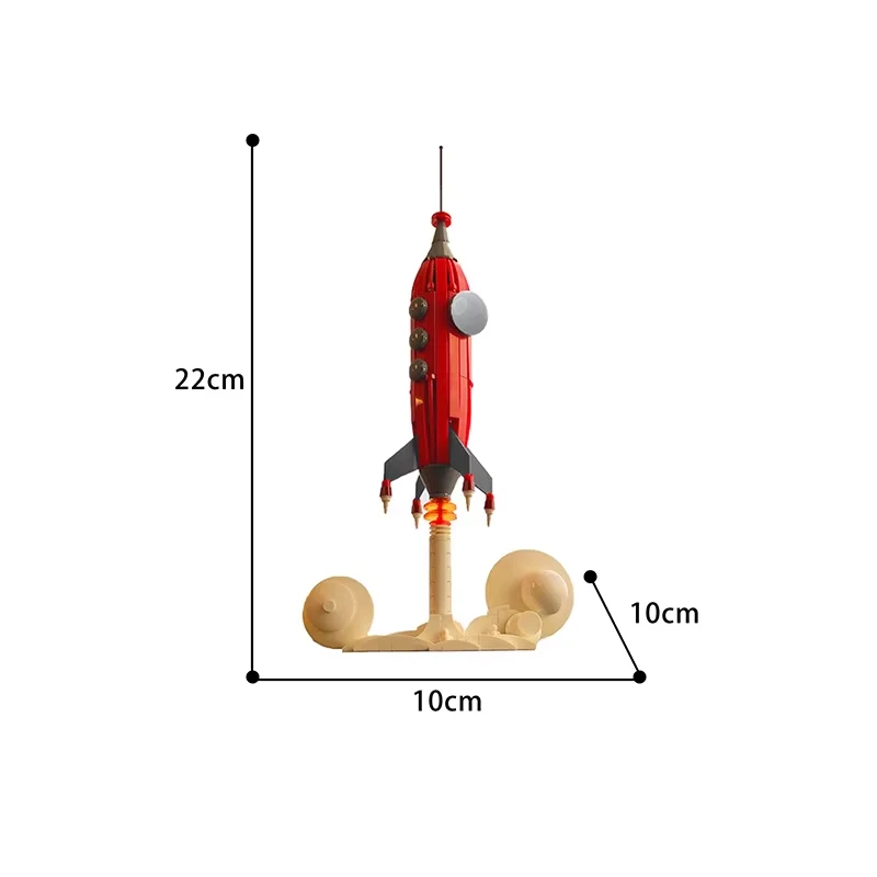 

MOC building blocks high-tech retro futuristic rocket spaceship DIY assembly building blocks toys children's birthday gift