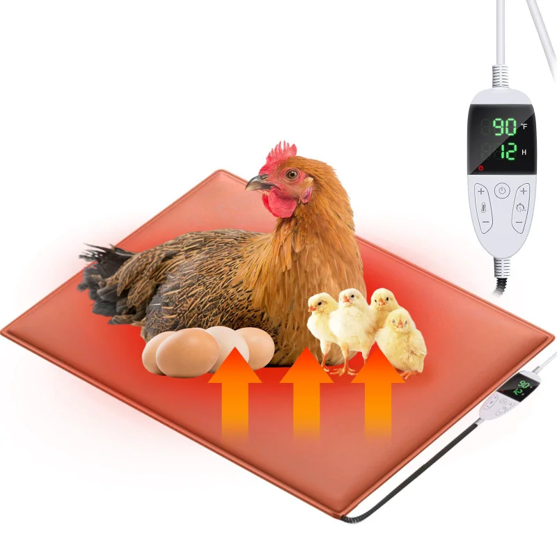 

Chicken heating pad brooding temperature and timer with anti-bite rope heating plate orange chicken heating pad winter