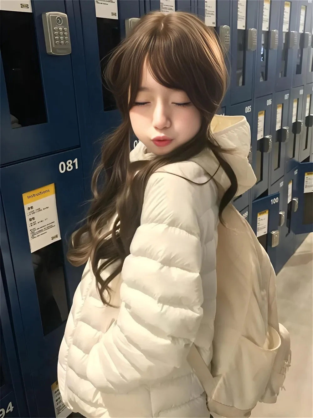 Trendy American Retro Hooded Cotton Jacket Women's New 2026 Small Size Bread Style Warm Loose Cotton Coat for Teens