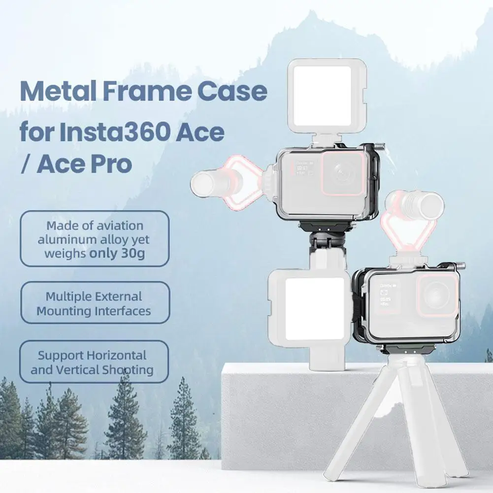 

For Insta360 Ace Pro Metal Expansion Frame Rabbit Cage Adapter Frame Sleeve Installation Release Quick Connector Protective R2Y4