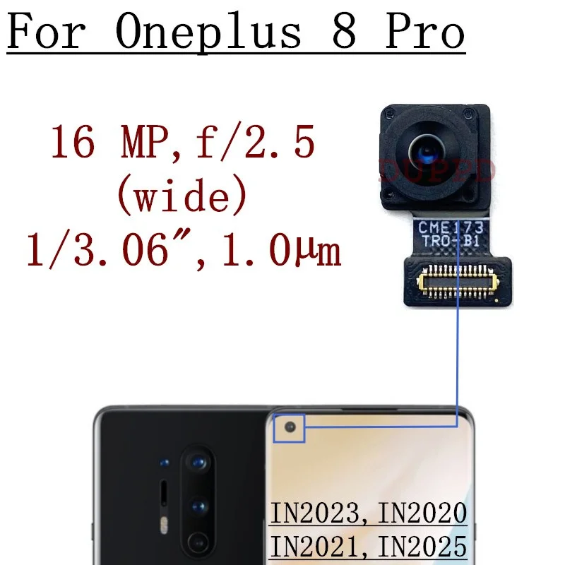 Front Rear Camera For Oneplus 8 Pro 1+8Pro Original Felfie Frontal Wide Back Facing Main Camera Module Flex Cable Parts