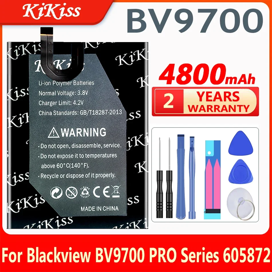 4800mAh 605872 Battery for Blackview BV9700 Pro / BV9700 IP68 Waterproof Helio P70 Android 9.0 5.84inch Bateria + Gift Tools