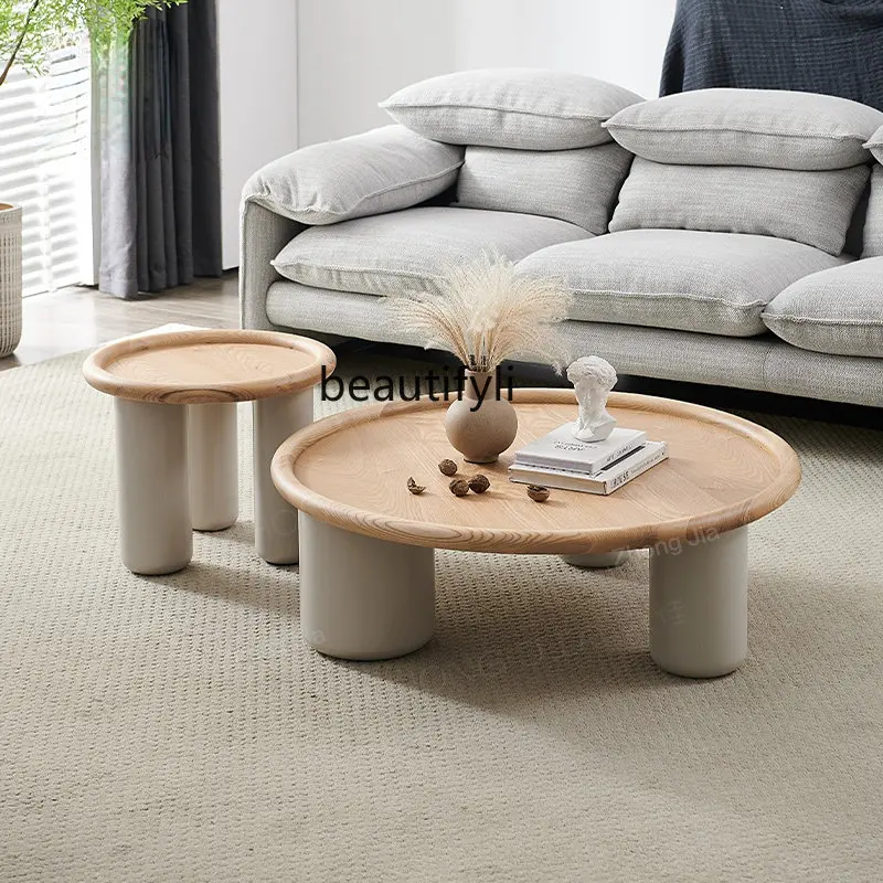 

yj Nordic Minimalism Living Room Home round Tea Table Corner Table Creative Design Tea Table