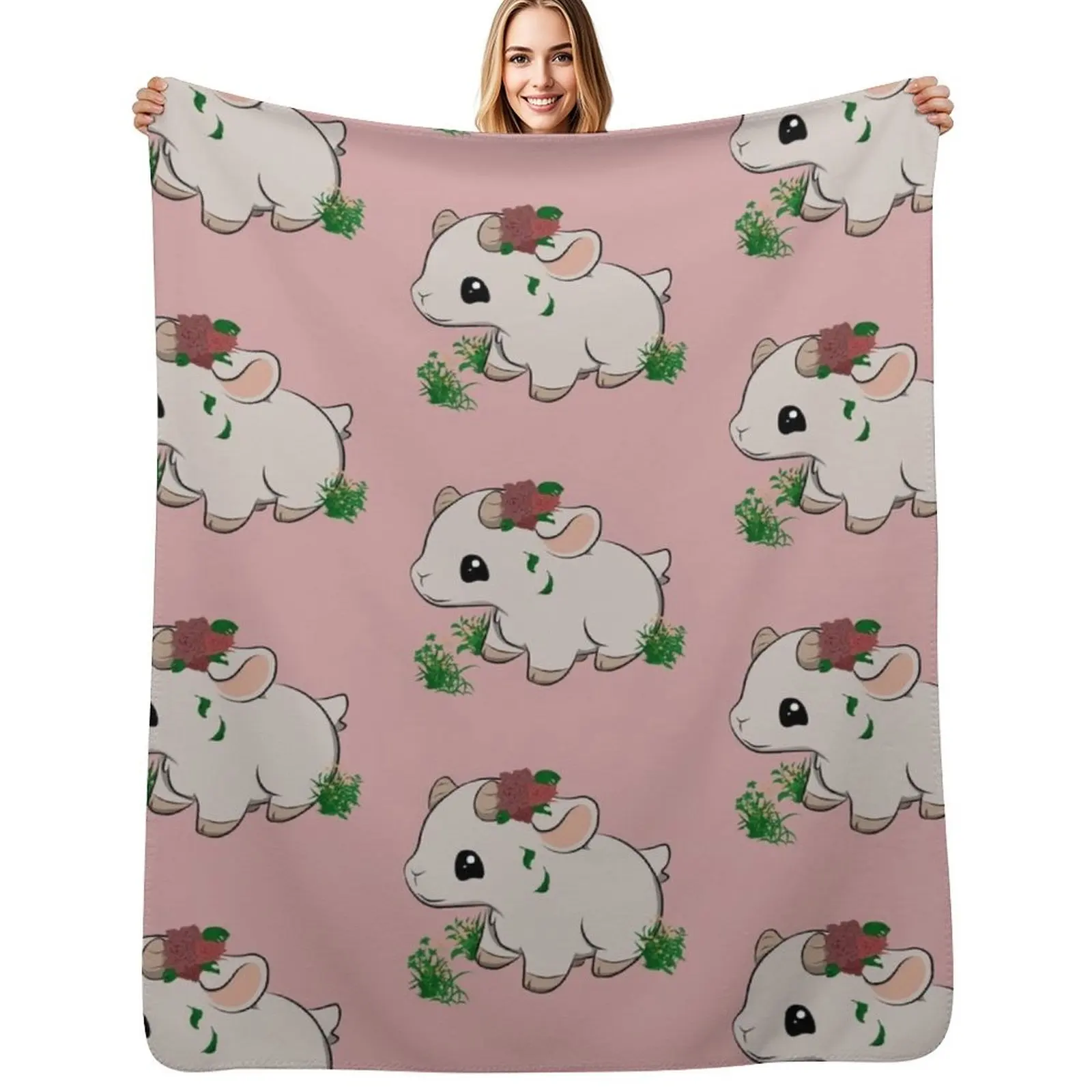 CHIBI ‘Rosie Goat’ Throw Blanket Warm bed plaid Plaid on the sofa Weighted Softest Sleeping Bag Blankets