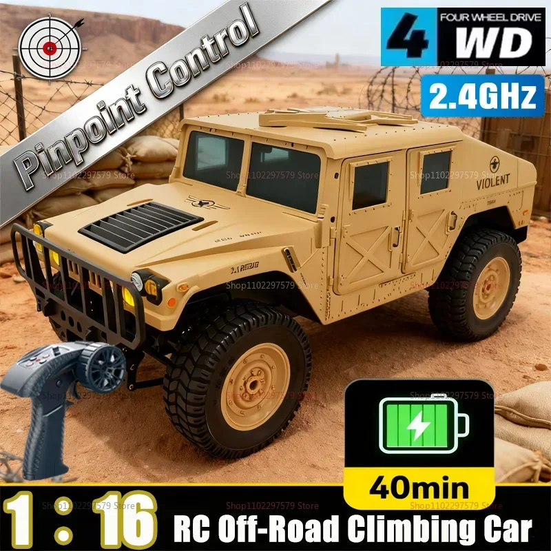 

Новая радиоуправляемая машина 1:16, 2.4ГГц, 4WD, внедорожный военный грузовик, радиоуправляемый автомобиль для скалолазания, игрушка для детей и взрослых, летний подарок для активного отдыха на природе