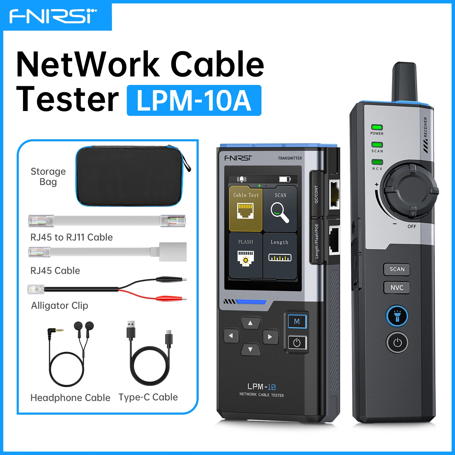 Network Cable Tester Multifunction Line Finder with RJ45 RJ11 Port Flashing and PoE Detection Network Repair Tool view 3