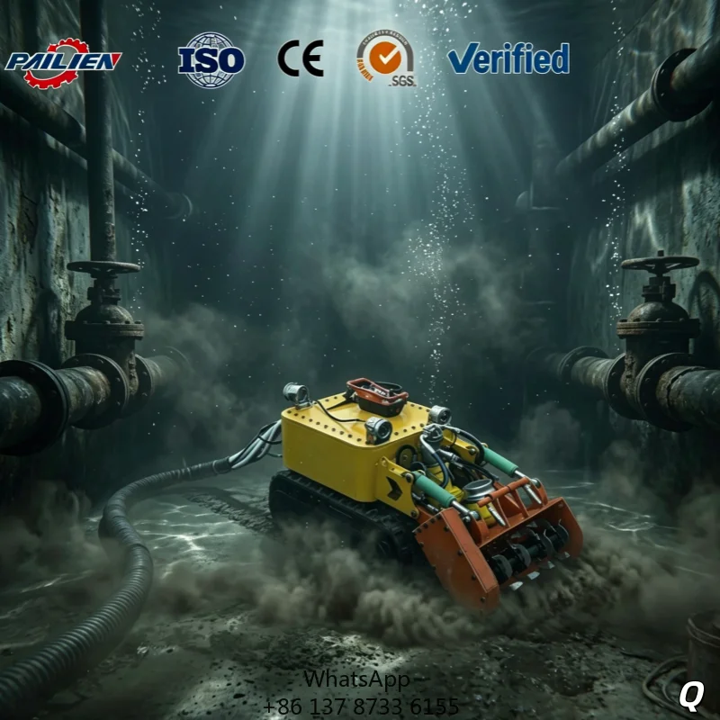 58KW Industrial Underwater Dredging Robot 300m Remote Control Submersible Crawler Sludge Slurry Pump For Sedimentation Tanks