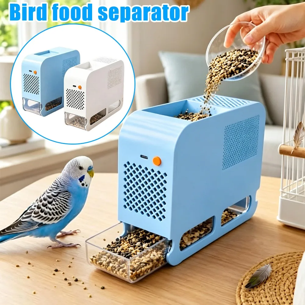 Portable Bird Food Chaff Separator Seed Shell Blower Parrot Food Quick Separation Screening Peeling Seed Sieve
