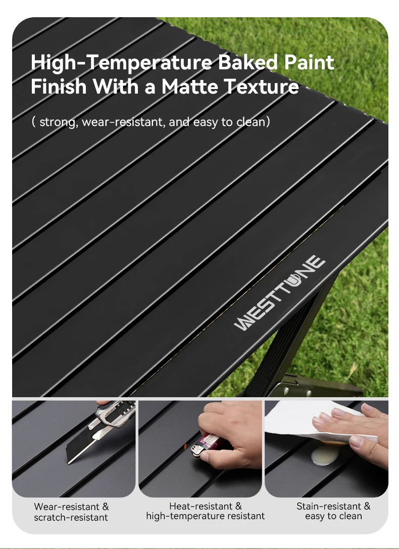 Portable aluminum table for backyard use