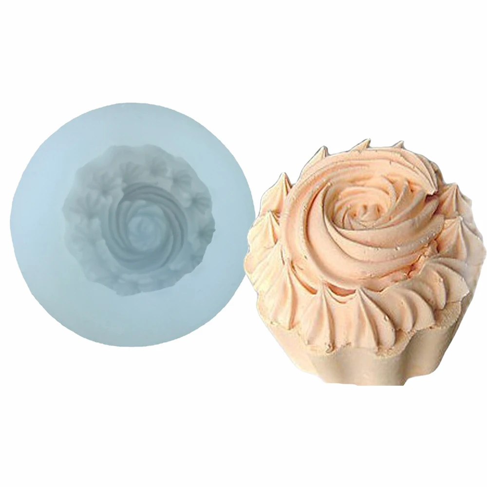 3D Ice Cream Muffin Cup Silicone Soap Mold Handmade Chocolate Cup Cake Baking  Mould Cheese Cup