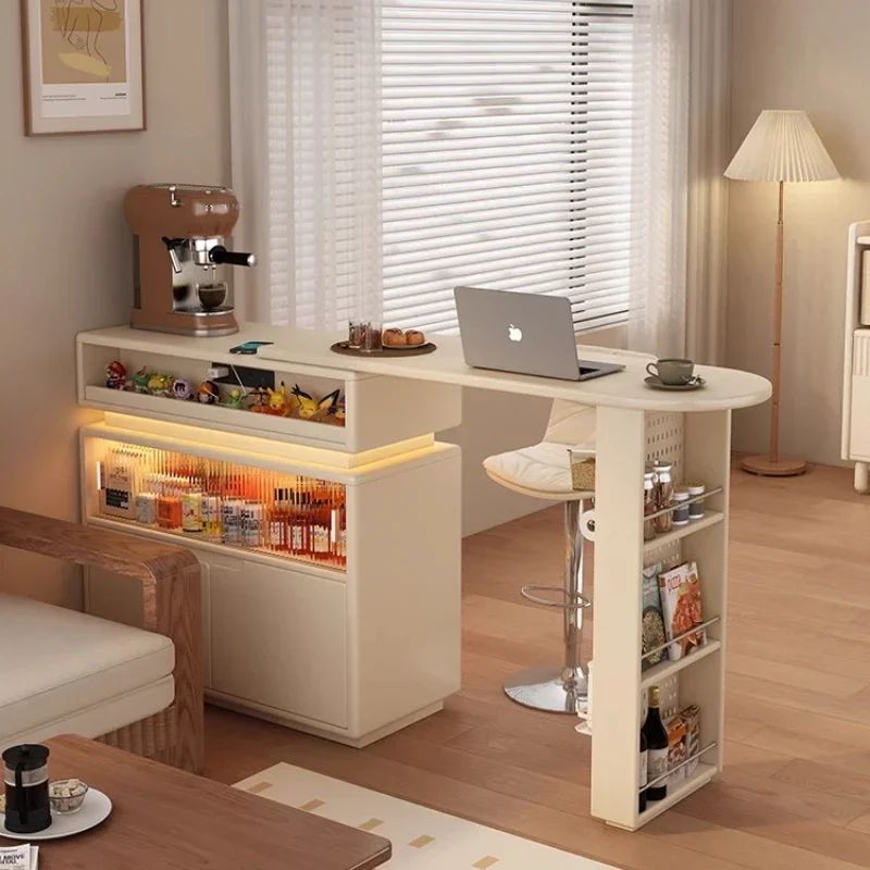 Solid wood bar, table household retractable small apartment sofa side cabinet, partition balcony leisure entrance locker