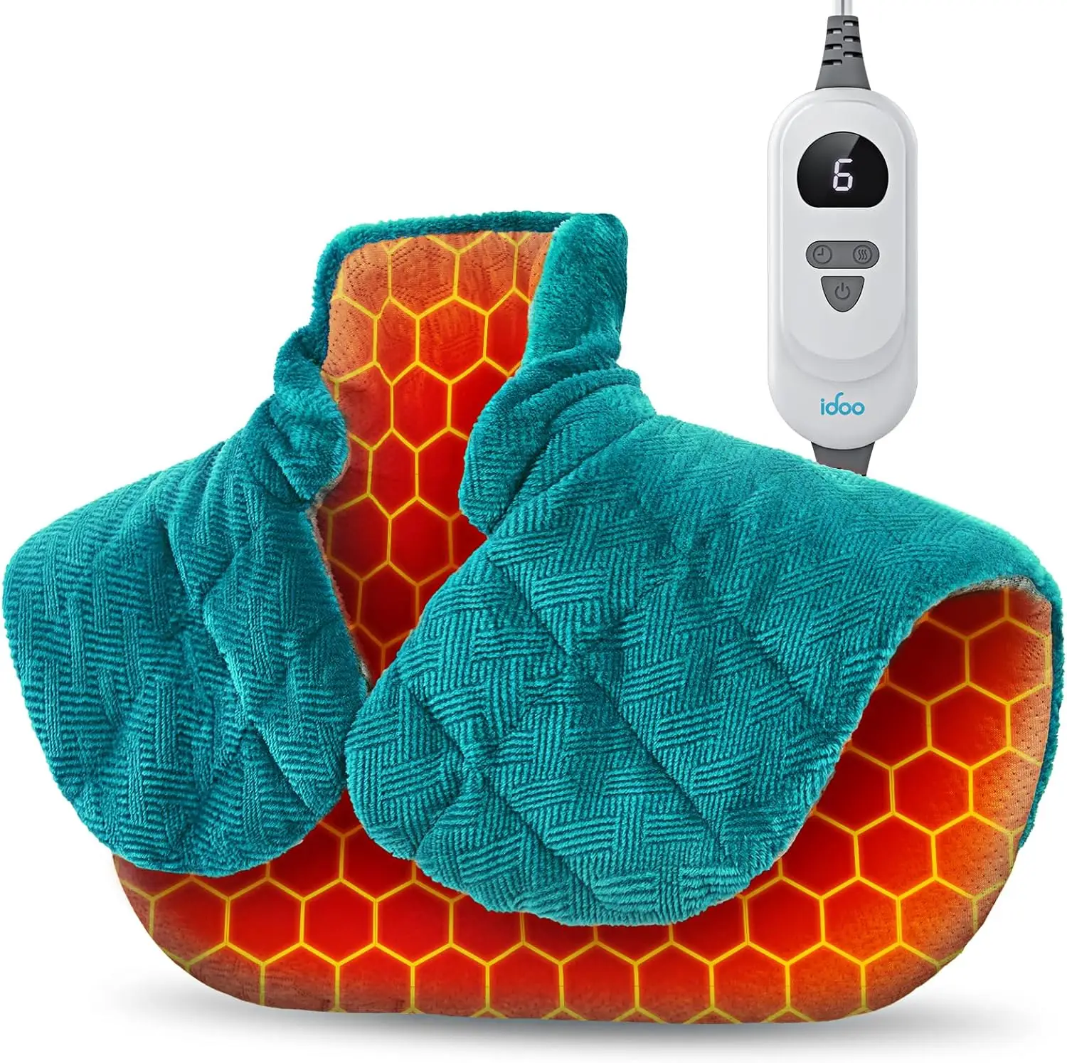 

Graphene-Infused Heating Pad for Neck, Shoulders & Back Pain Relief - Weighted Design, 6 Heat Settings, Machine Washable
