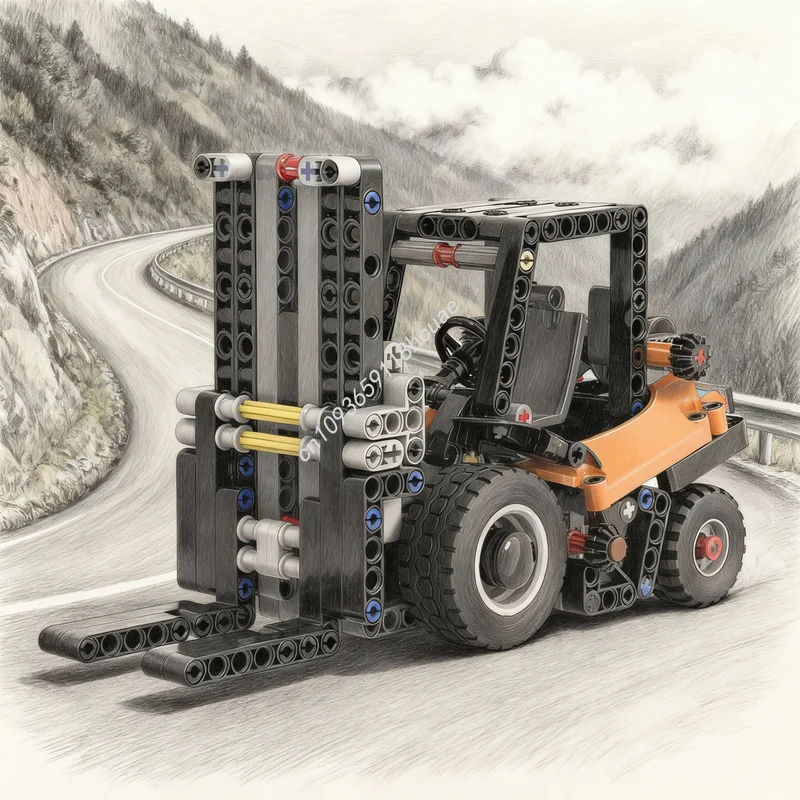 

380pcs MOC Forklift 1 Scale Technical Model Building Blocks Architecture Assemble Christmas Gift Creative Idea Toys Education
