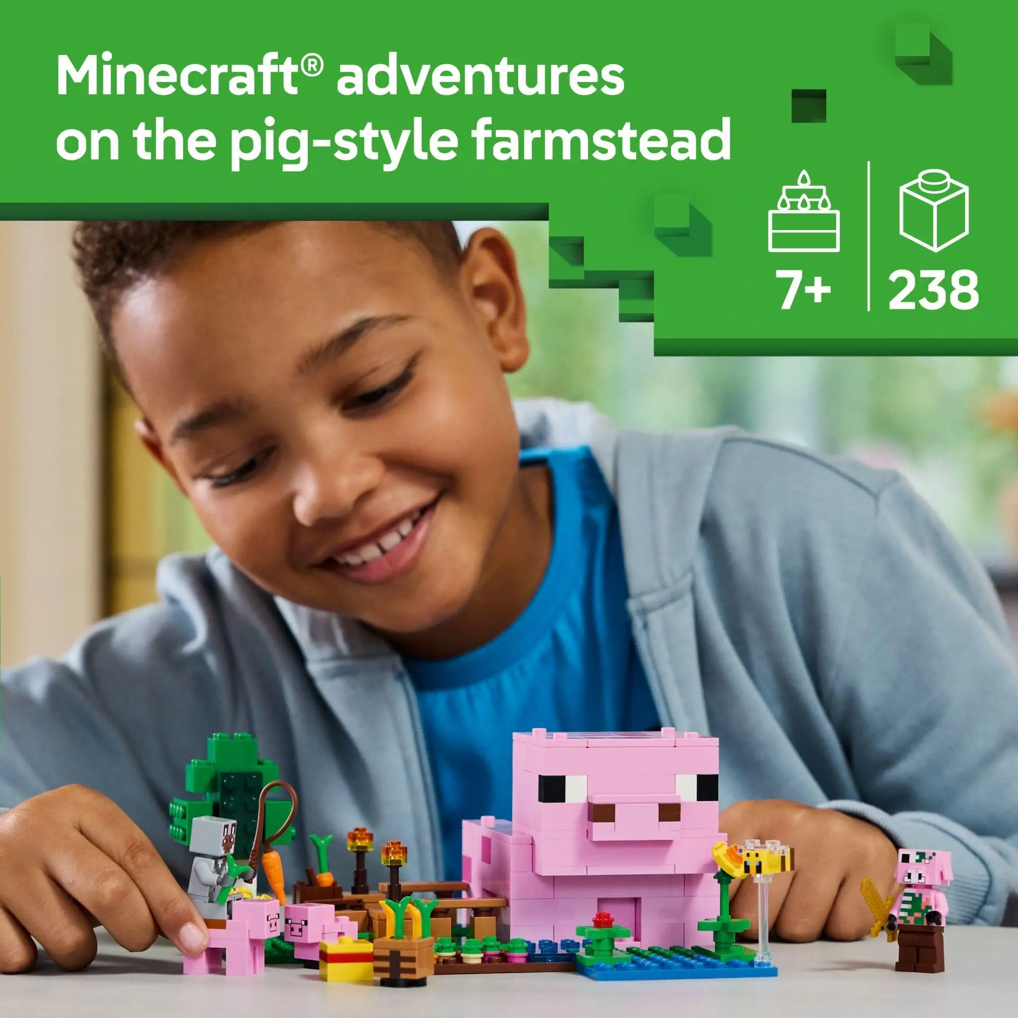 LEGO Minecraft LEGO® Minecraft® The Baby Pig House Building Gaming Toy Birthdays Gift 21268 238 Pieces
