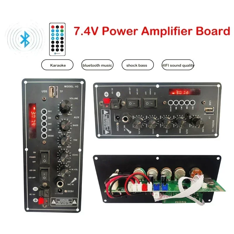 30W-120W Power Verstärker Bord USB Dac FM Radio TF Player Subwoofer DIY Verstärker 7,4 V Lithium-Batterie Outdoor Bluetooth Hebel