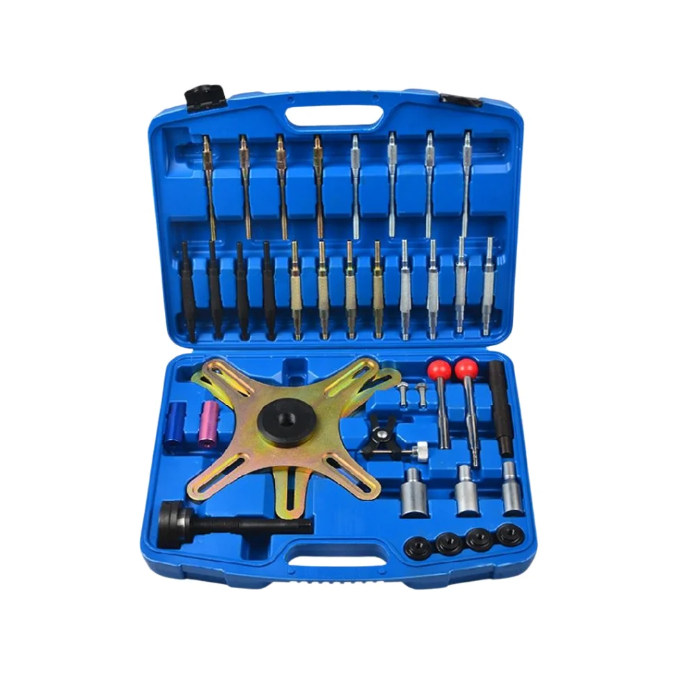53-Piece Carbon Steel Black Clutch Assembly Adjustment Disassembly Installation Kit Compatible Car Engine Testing