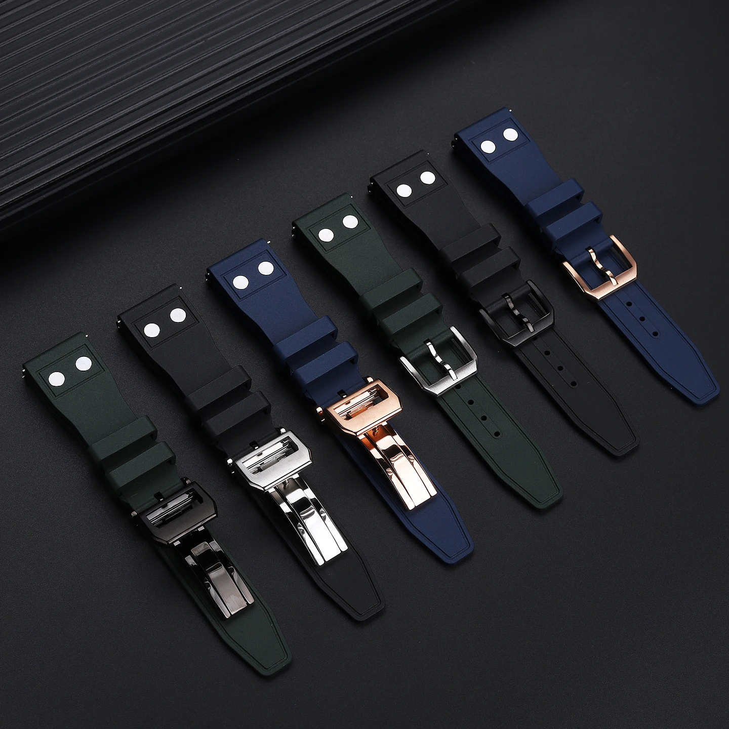 For IWC Pilot’s Watch Little Prince Custom Quick-Release 20/21/22mm Fluororubber Mark XVIII Spitfire Bronze Strap