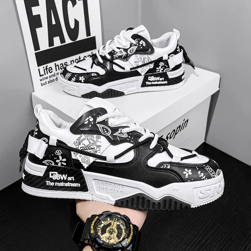 Men's Shoes 2026 New Sports Shoes Fashion Skate Sneakers, Thick Platform Shoes, Hip Hop Street Trendy Casual Footwear for Youth