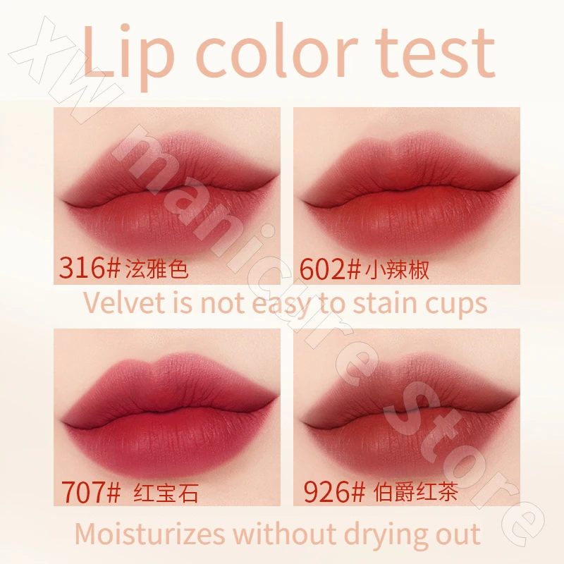 Classic Bullet Lipstick Velvet Non-stick Lip Glaze Moisturizing Long-lasting Waterproof and Sweatproof Lipstick Natural Makeup