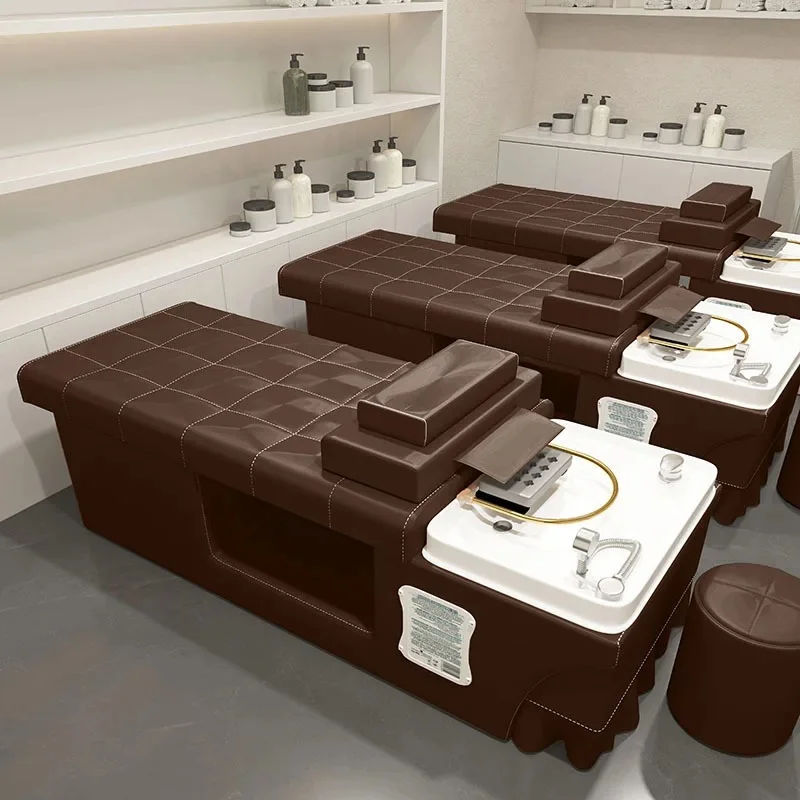 Hot Selling Customizable logo Colors Head Spa  Facial Shampoo Bed With Flushing Function