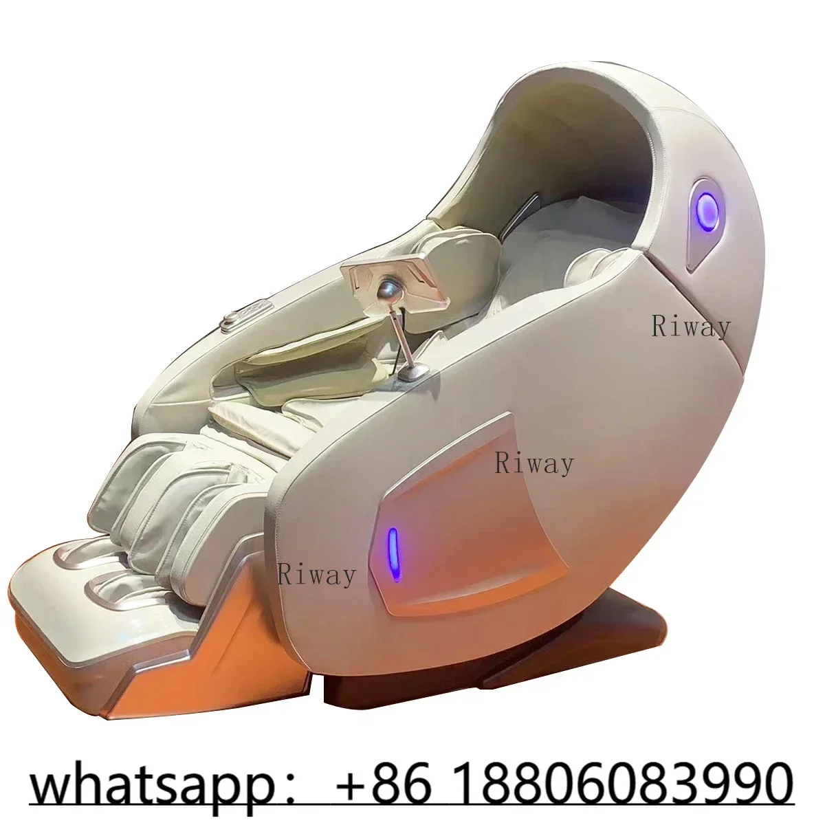 Double-core Control Luxury Full Body Rolling sl track dual beige 3D Zero Gravity Shiatsu Massage Chair with Foot Massager