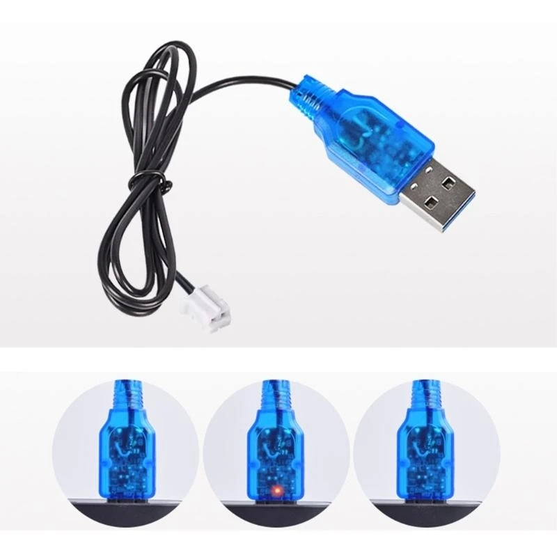 E8BA PH2,0-2P USB-зарядка кабеля PH2,0-2P Прозраки для батарей 3,7 В 18650