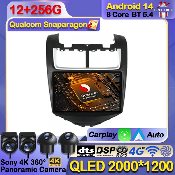 

Android 14 Car Radio For Chevrolet Aveo 2014 - 2017 Multimedia Video Player Navigation GPS WiFi 4G Head Unit QLED Carplay Auto