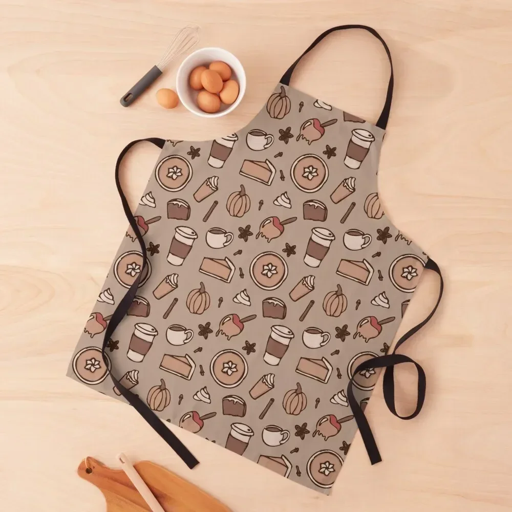 Cute Hand Drawn Neutral Aesthetic Fall Set Apron Kitchen Tools Accessories Home Cleaning cleanings Kitchen Apron