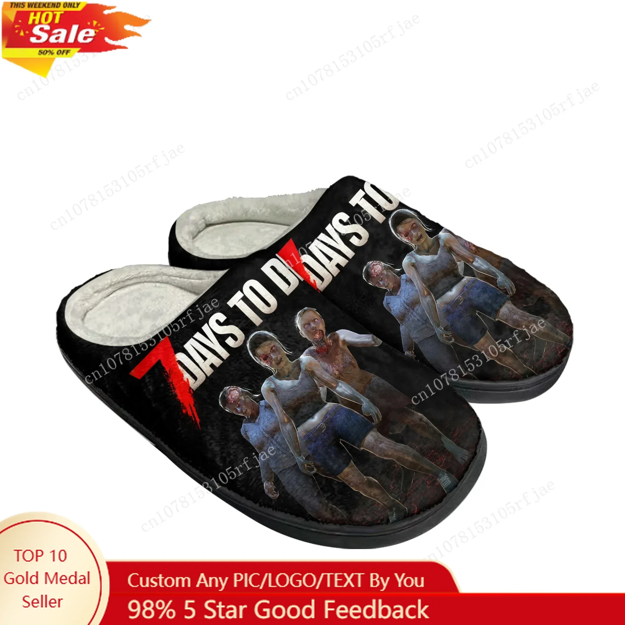 

Anime Cartoon Game 7 Days To Die Home Cotton Slippers Men Women Plush Bedroom Casual Keep Warm Shoes Fashion Tailor Made Slipper