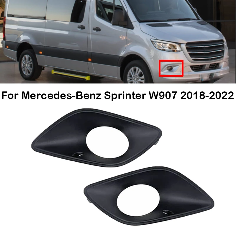 Car Front Bumper Fog Light Lamp Frame Cover 9108854300 9108854400 For Mercedes-Benz Sprinter W907 W910 2018 2019 2020 2021 2022