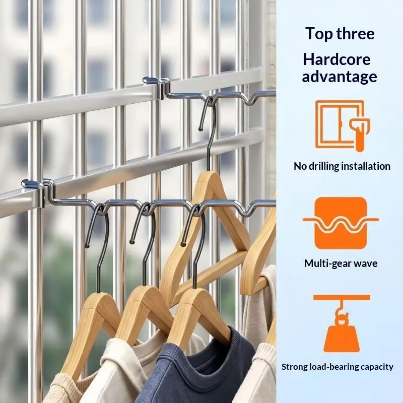 Adjustable Over Railing Clothes Drying Rack Heavy Duty Metal Space Saver for Dorm Balcony Small Living Space