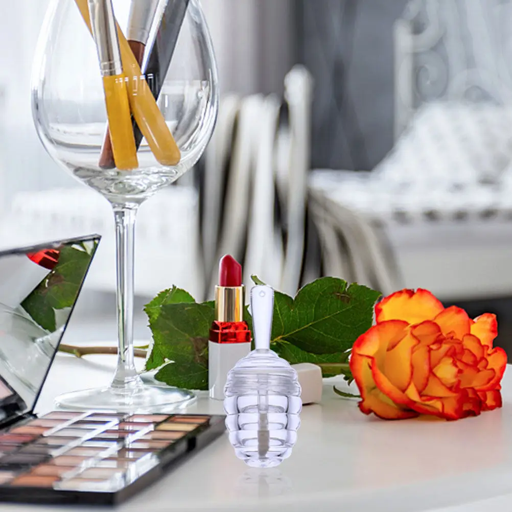 6 tubos transparentes para brillo labial con acabado de panal, envases vacíos para bálsamo labial, para rubor líquido, corrector, lápiz labial, reutilizables