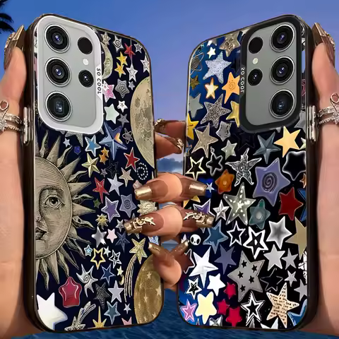 Personality Star Frosted Case for Samsung Galaxy S25 S24 S23 S22 Ultra S21 Plus S20 FE A73 A72 A71 A56 A55 A54 A53 Acrylic Cover