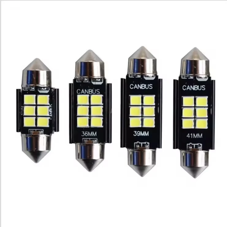 

2 шт. 12-24 В автомобильные аксессуары светодиодный светильник Festoon C5W 6 SMD LED 3030 внутренняя купольная лампа автотовары белый