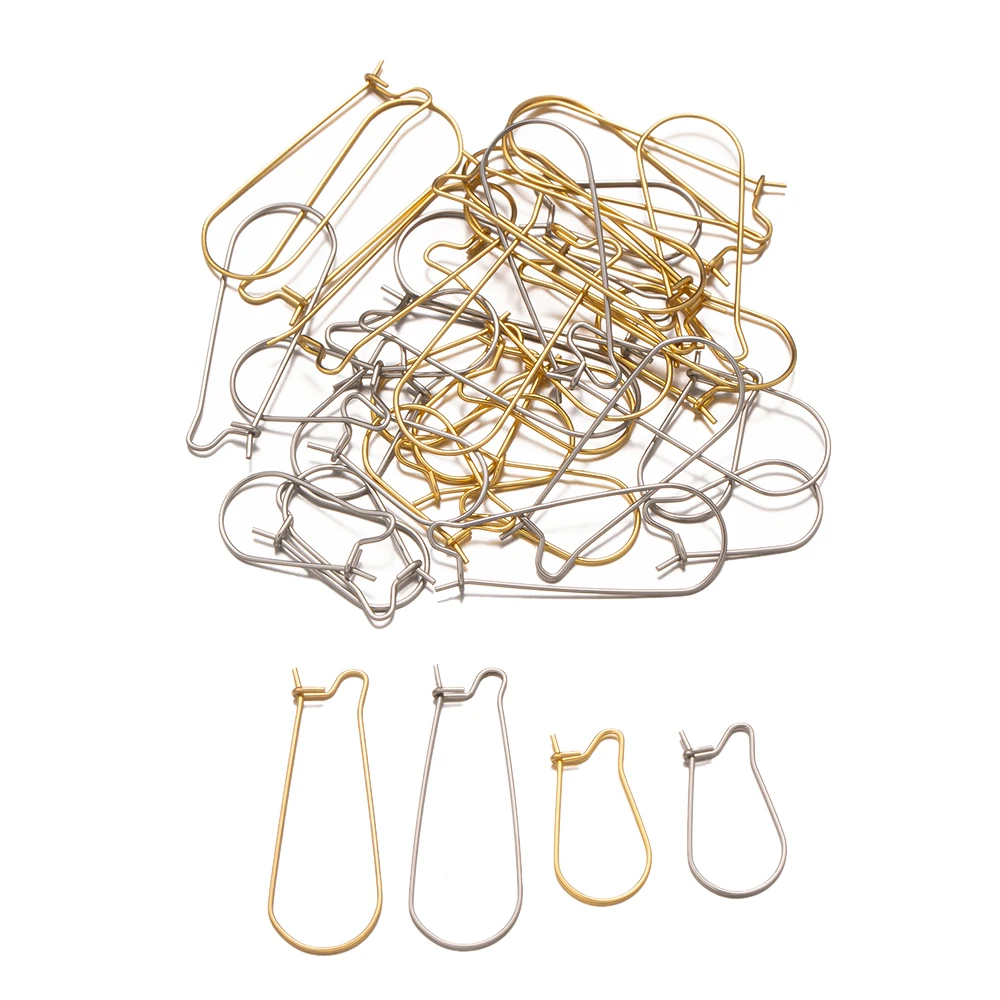 

50Pcs10X20mm Hypoallergenic Stainless Steel Kidney Closable Earring Hook Teardrop Ear Wires Finding DIY Jewelry Making Supplies