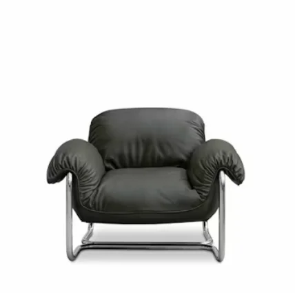 

Luxury Contemporary Leather Single Leisure Chair High-End Home Furniture Modern Wooden Minimalist Comfort For Living Room