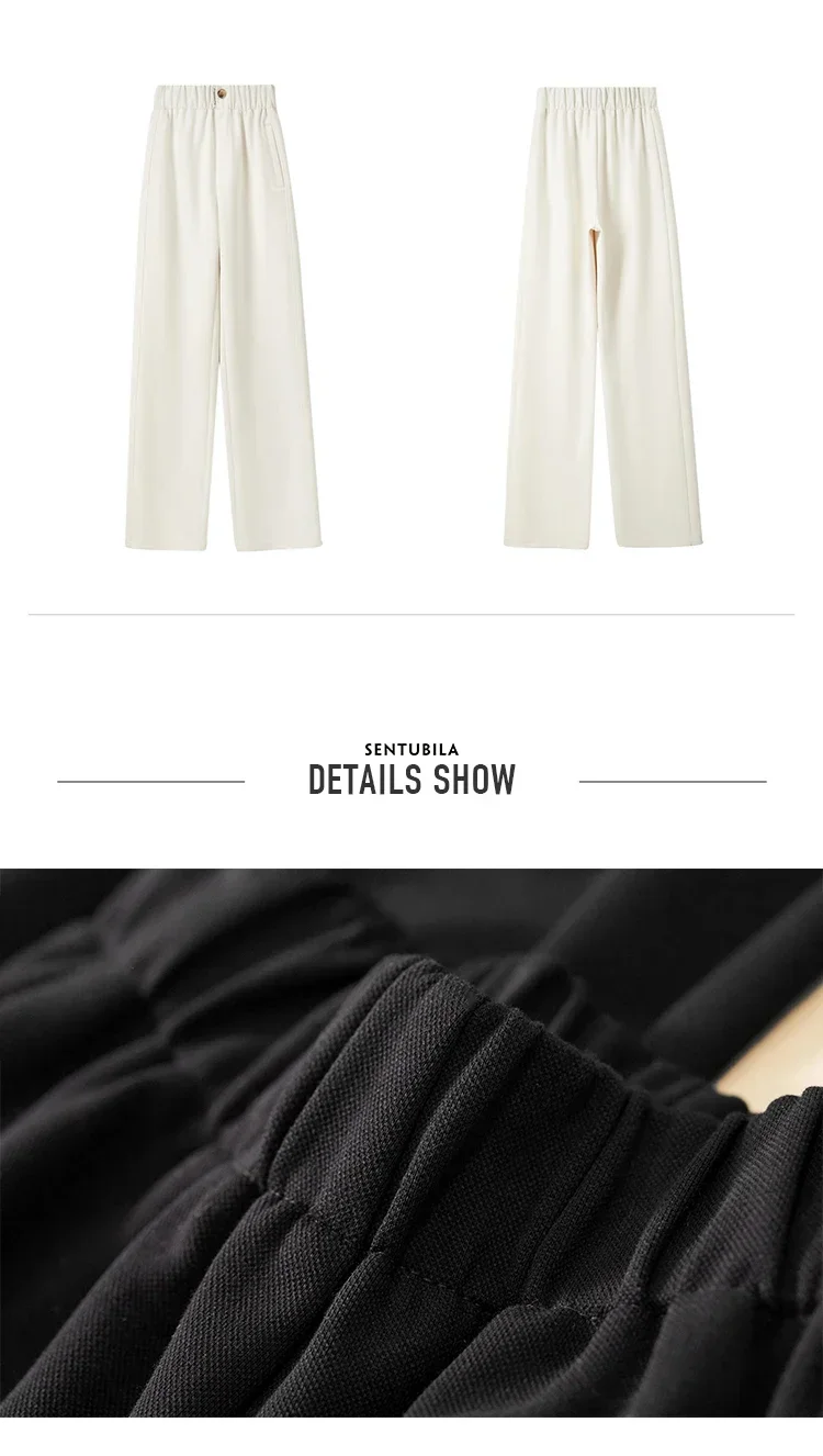 SENTUBILA Weite Sweatpants für Damen, Casual-Hose, Koreanische Mode 2026, Hose mit elastischem Bund, Damenbekleidung, Streetwear 153KA3216 – Detail 20