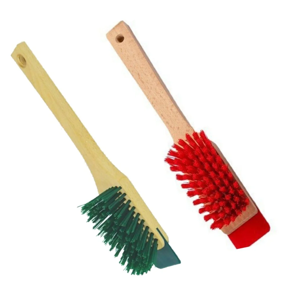Multi Purpose Stiff Bristle Brush for Lawn Mower Golf Club Patio Deck For Outdoor Cleaning 30.5cm PP Red Green