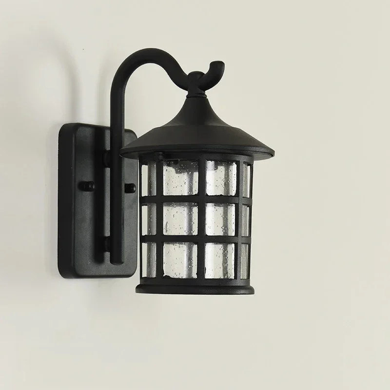 Retro Outdoor Waterproof Wall Light, Corredor americano Varanda Luz, Iluminação do jardim, moderno, à prova de chuva, E27