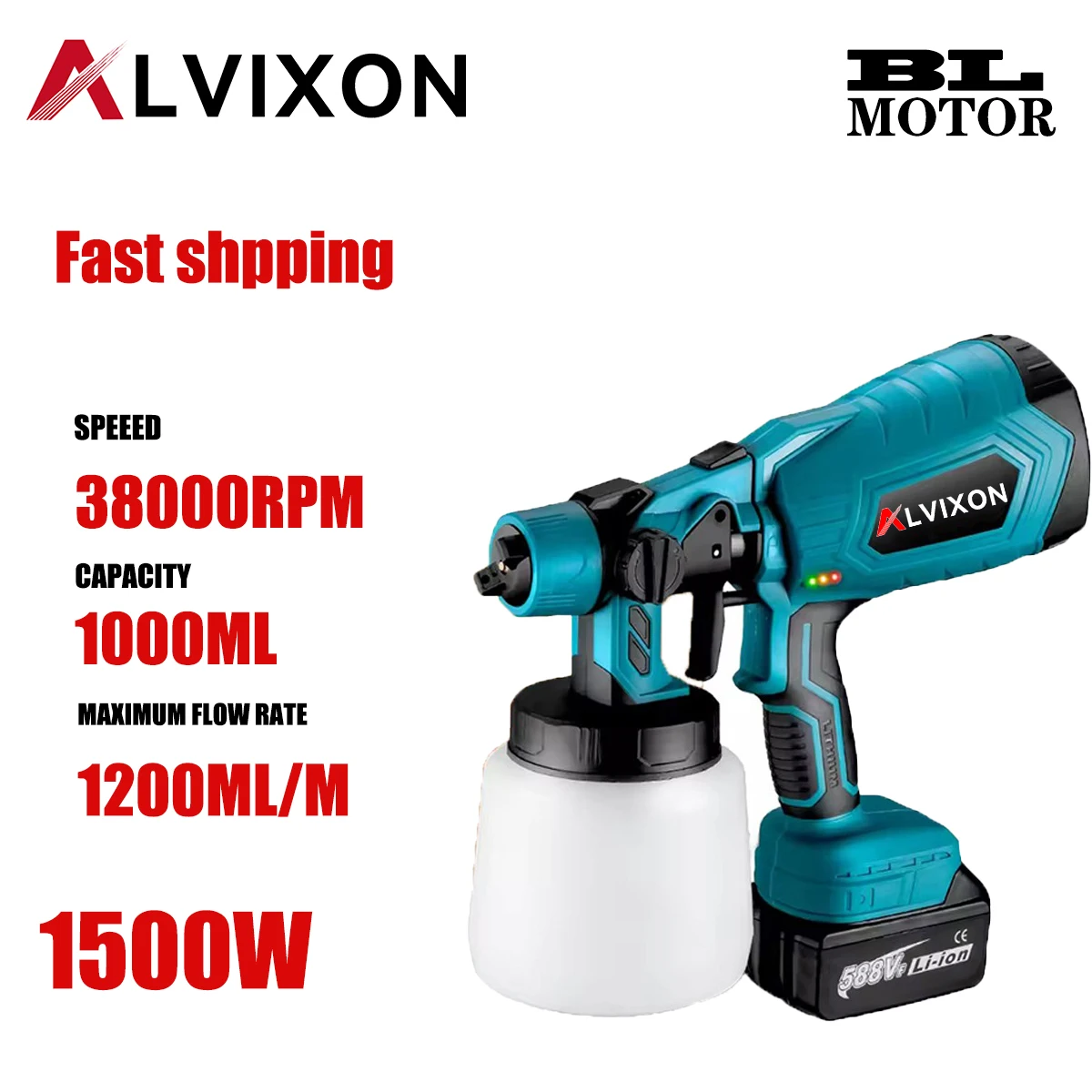 

Electric Spray Gun For Makita 18V Battery Cordless Paint Sprayer HVLP Auto Furniture Steel Coating Airbrush For Home Interior